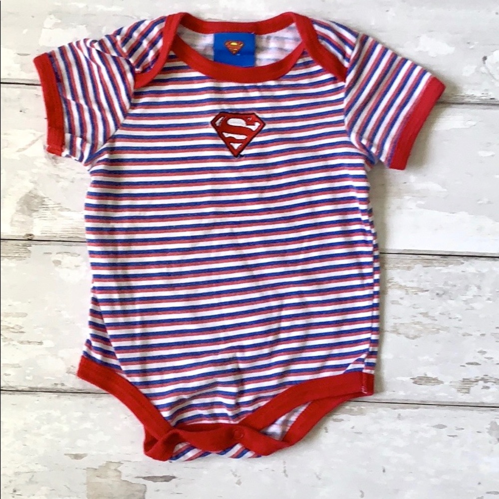 Superman Onesie Baby Boy 3-6m Red White Blue Superheroes DC Comics 3m 6m